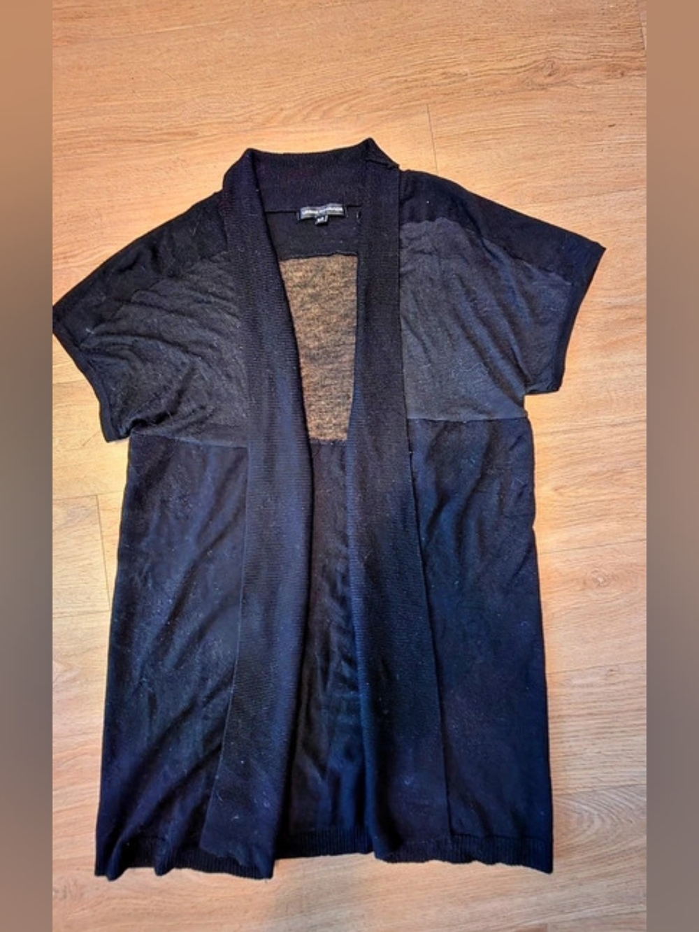Black Knit Short Sleeve Cardigan